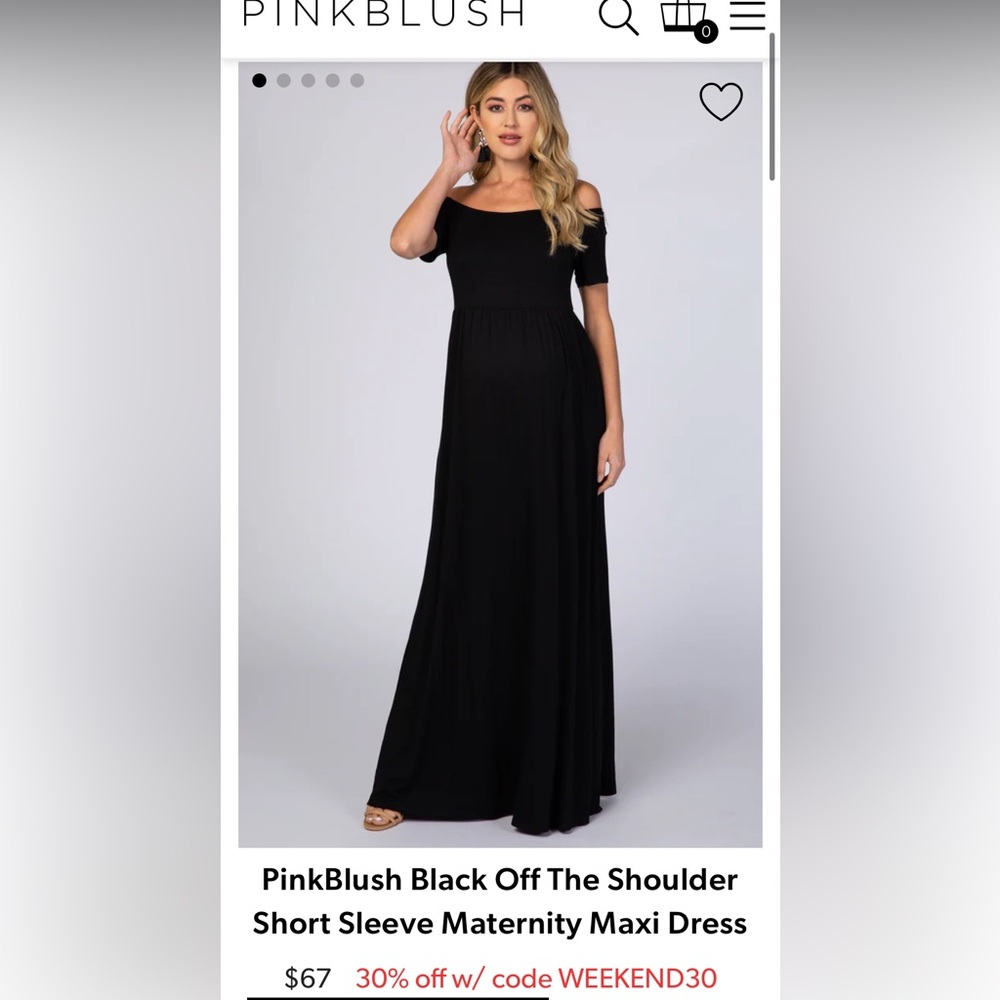 Pinkblush maternity long sleeve maxi dress NWT